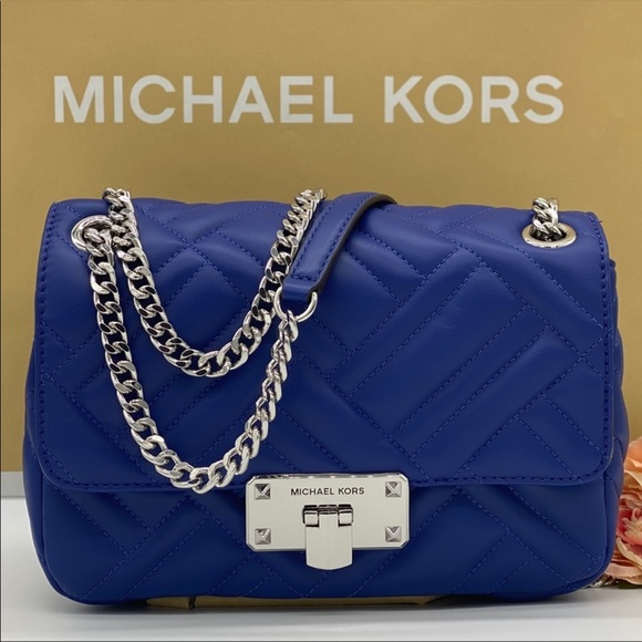 MICHAEL KORS PEYTON MEDIUM SHOULDER FLAP COBALT - Picture 4 of 16